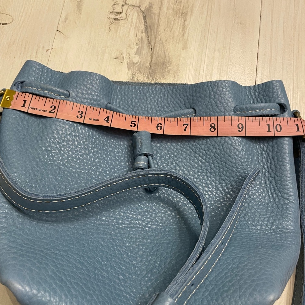 Blue Portland Leather Bucket Bag - Picture 5 of 7